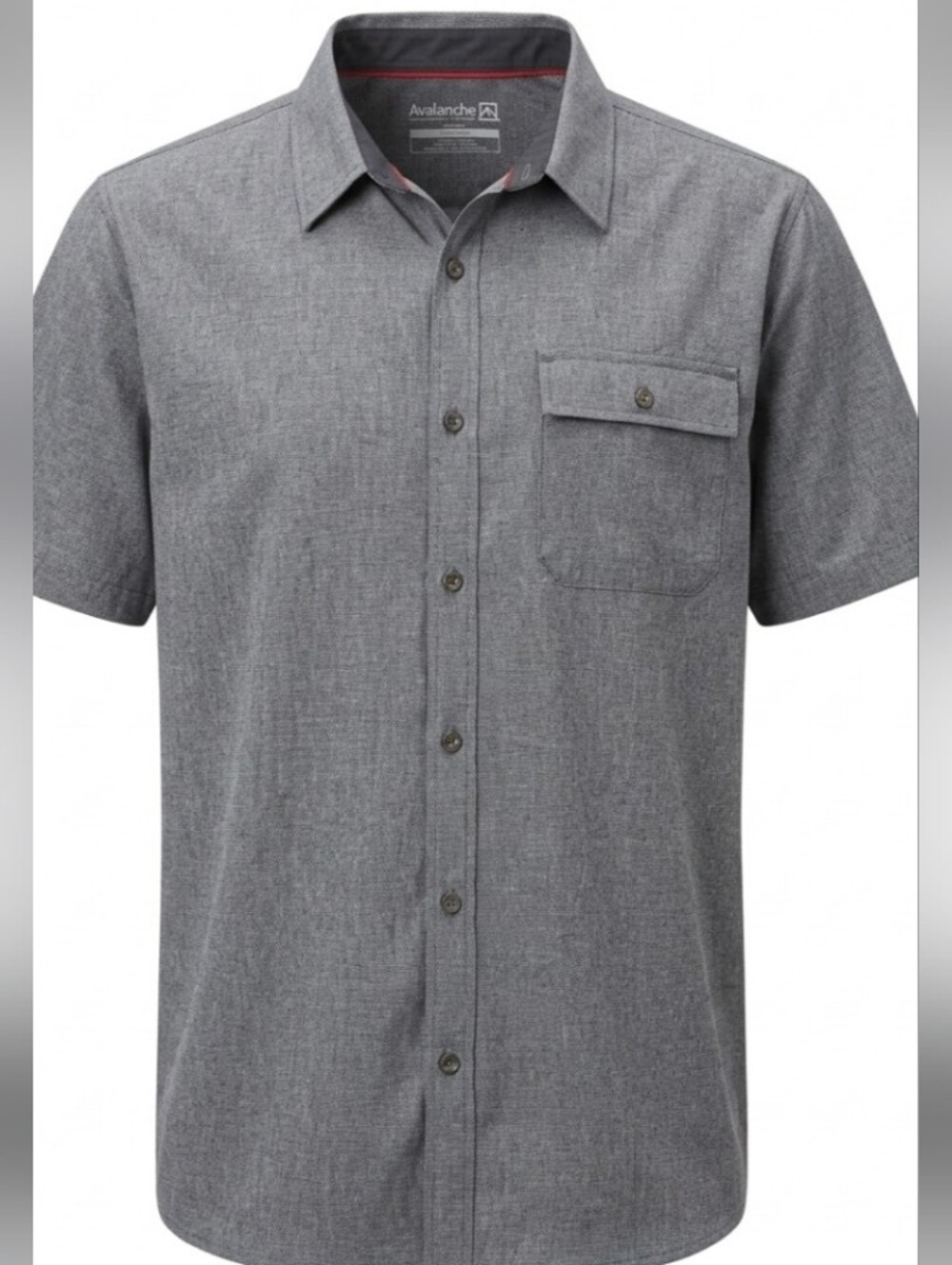 Avalanche Men’s Short Sleeve Button-Down Shirt — XL Gray